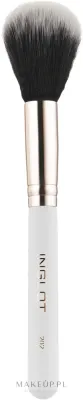 Круглая кисть Inglot Playinn Makeup Brush 202 из синтетического ворса чёрно-серая
