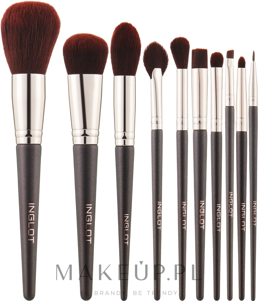 Набор кистей для макияжа Inglot Make-up Brush Set Chocolate Case 10 шт