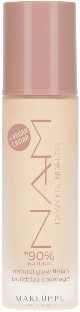 NAM Make Up Podkład do twarzy - Тональная основа NAM Dewy Foundation веганская сияющая увлажняющая, 30 мл, оттенок 03N - True Natural