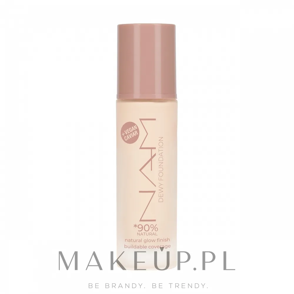 NAM Make Up Podkład do twarzy - Тональная основа NAM Dewy Foundation веганская сияющая увлажняющая, 30 мл, оттенок 02N - Naked
