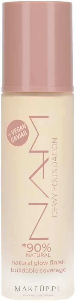 NAM Make Up Podkład do twarzy - Тональная основа NAM Dewy Foundation веганская сияющая увлажняющая, 30 мл, оттенок 01C - Swan