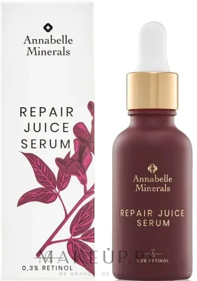 Annabelle Minerals Repair Juice сыворотка с 0,3% ретинолом, экстрактами люцерны и эдельвейса для лица, 30 мл