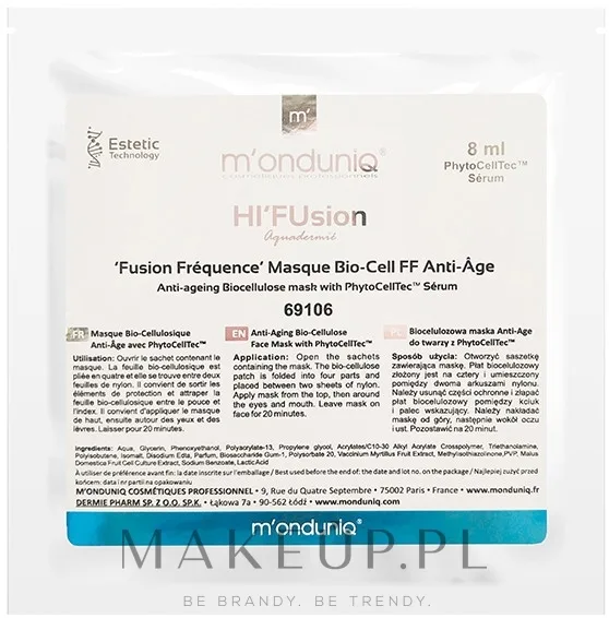 Антивозрастная биоцеллюлозная маска для лица M'onduniq Hi Fusion Anti-ageing Biocellulose Mask