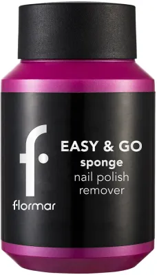 Жидкость для снятия лака Flormar Easy Go Sponge Nail Polish Remover с губкой, не требует ватного диска, 75 мл