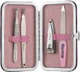 Маникюрный набор Flormar Manicure Set 4 предмета розовый футляр с застежкой — фото 1