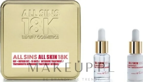 Набор для лица All Sins 18k Oxygen дневной и ночной концентраты с гиалуроном и протеином пшеницы 2x15 мл уценка