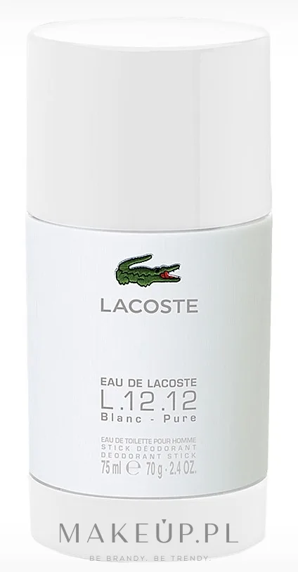 Дезодорант Lacoste L.12.12 Blanc мужской, древесно-ароматический, 75 г