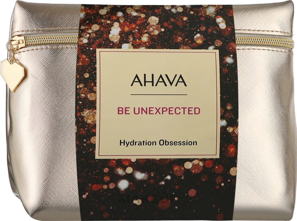 Набор для лица Ahava Hydration Obsession маска крем и сыворотка с гиалуроном и минеральной водой и косметичка 50+50+30 мл