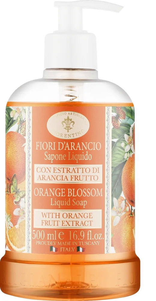 Saponificio Artigianale Fiorentino Saponificio Artigianale Fiorentino Orange Blossom Liquid Soap - Мыло жидкое Saponificio Fiorentino Orange Blossom с цветком апельсина, 500 мл/ Сапонифичо Артиджанале Фьорентино
