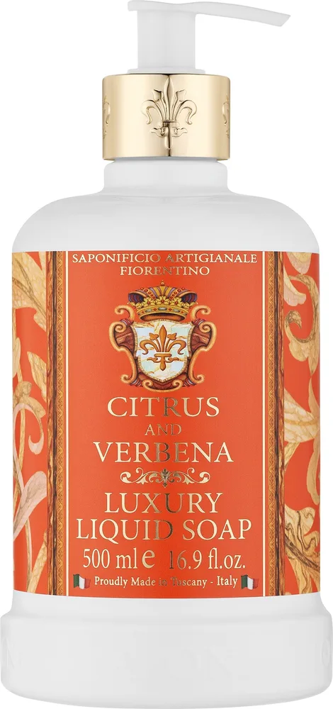Saponificio Artigianale Fiorentino Saponificio Artigianale Fiorentino Citrus And Verbena Luxury Liquid Soap - Мыло жидкое Saponificio Fiorentino Citrus & Verbena с цитрусами и вербеной, 500 мл