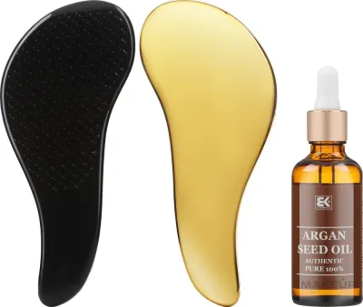 Набор для волос Brazil Keratin Detangler чистое аргановое масло и расческа 50 мл