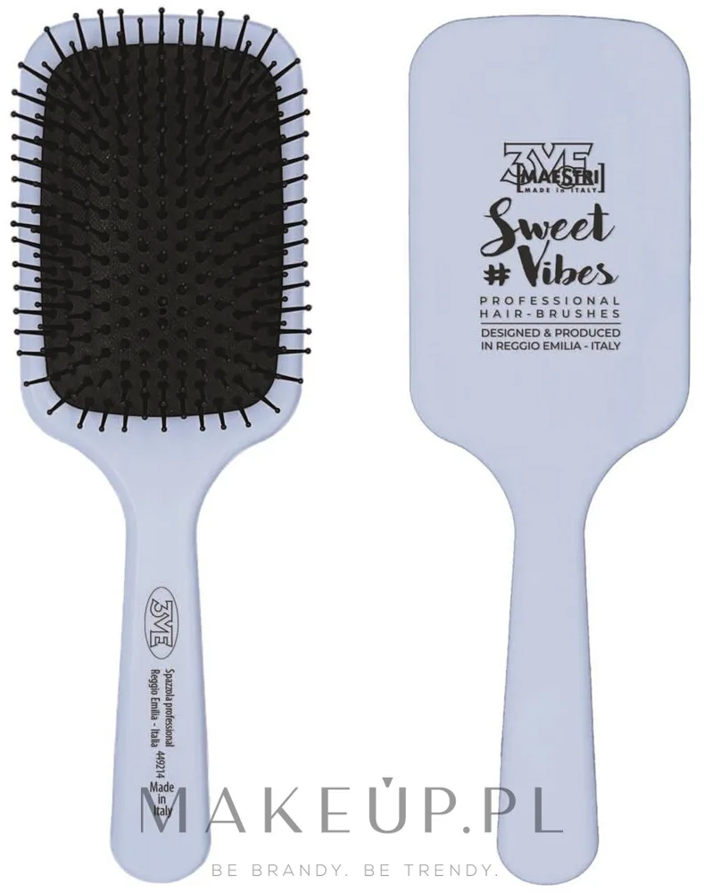 Плоская щётка для волос 3ME Maestri Sweet Vibes Plastic Paddle Brush 449214 голубой