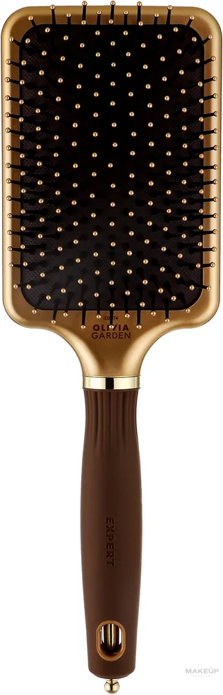 Прямоугольная щётка для волос Olivia Garden Expert Care Rectangular Nylon Gold & Brown L