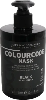 Тонирующая маска для окрашенных волос DCM Colourcode поддержание цвета, масло макадамии, растительный протеин, блеск, 300 мл, оттенок Black