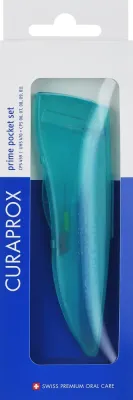 Набор межзубных щеток Curaprox CPS 459 Prime Pocket с держателем UHS 470 и щетками разных размеров синий