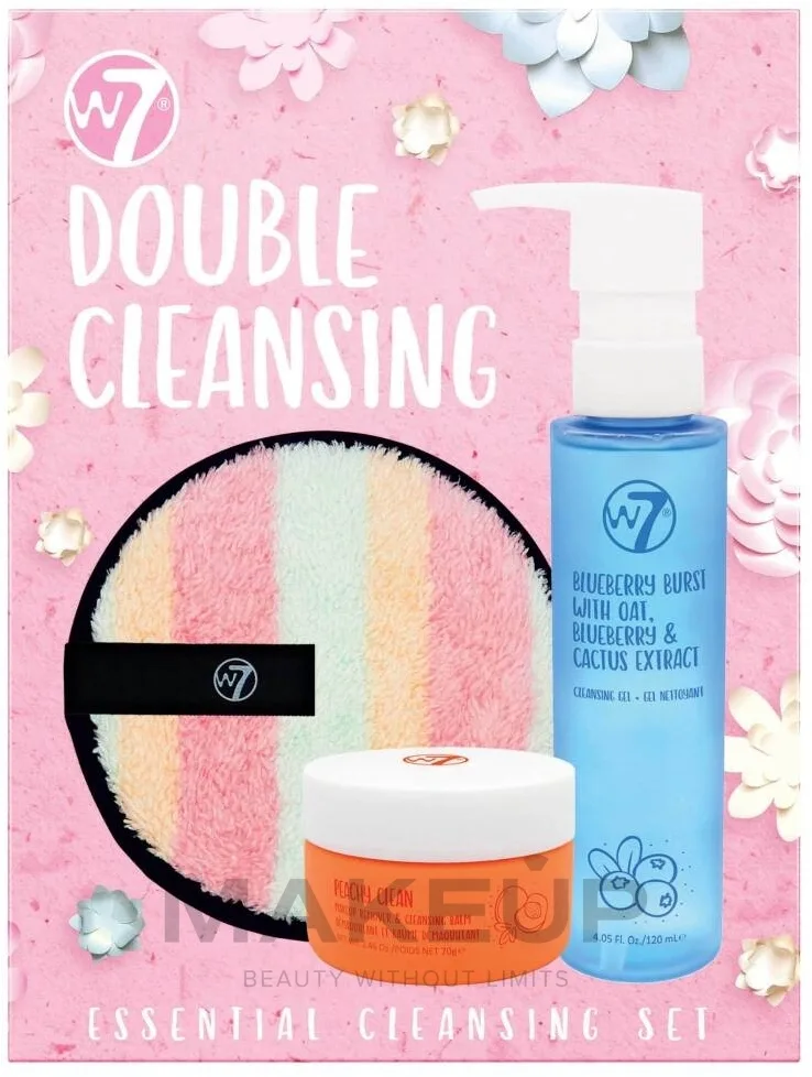 Набор для лица W7 Double Cleansing гель для умывания и очищающий бальзам с аксессуаром 120+70 мл уценка