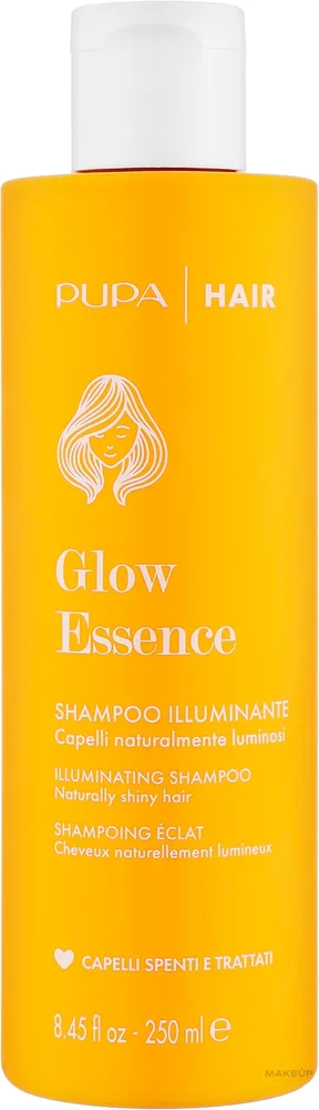 Шампунь Pupa Glow Essence для блеска волос, с кокосовым маслом, маслом монои и энотеры, 250 мл