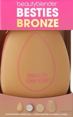 Набор Beautyblender Besties Bronze Starter Set спонж для макияжа бронзовый твердое мыло 16 г силиконовый коврик и косметичка