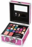 MYA Cosmetic Travel Pink Glitter Fashion набор для макияжа в чехле тени румяна помады лак кисти дорожный — фото 1