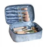 Косметичка Ecarla KS97N синяя со звездами отделение для кистей 24,5х16,5х10 см — фото 1