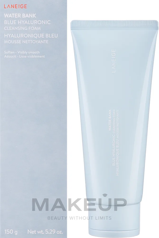 Laneige Water Bank Blue Hyaluronic увлажняющая очищающая пенка с гиалуроном и папаином 150 г