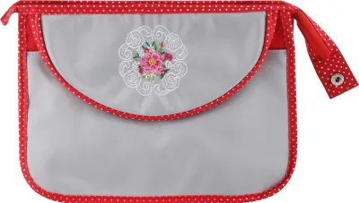 Косметичка Top Choice Mandala 98178 серо-красная 28х20х11 см