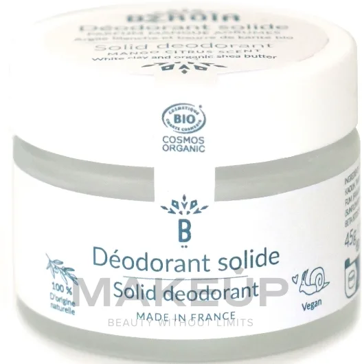 Дезодорант Beroia Solid Deodorant манго с цитрусами, в баночке, 45 г