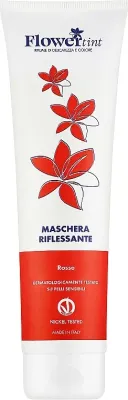 Тонирующая маска для волос FlowerTint красный оттенок, оливковое масло, имбирь, масло какао, вегано, 150 мл