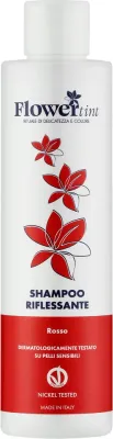 Тонирующий шампунь FlowerTint Riflessante красный оттенок, веганская формула без аммиака и парабенов, 200 мл