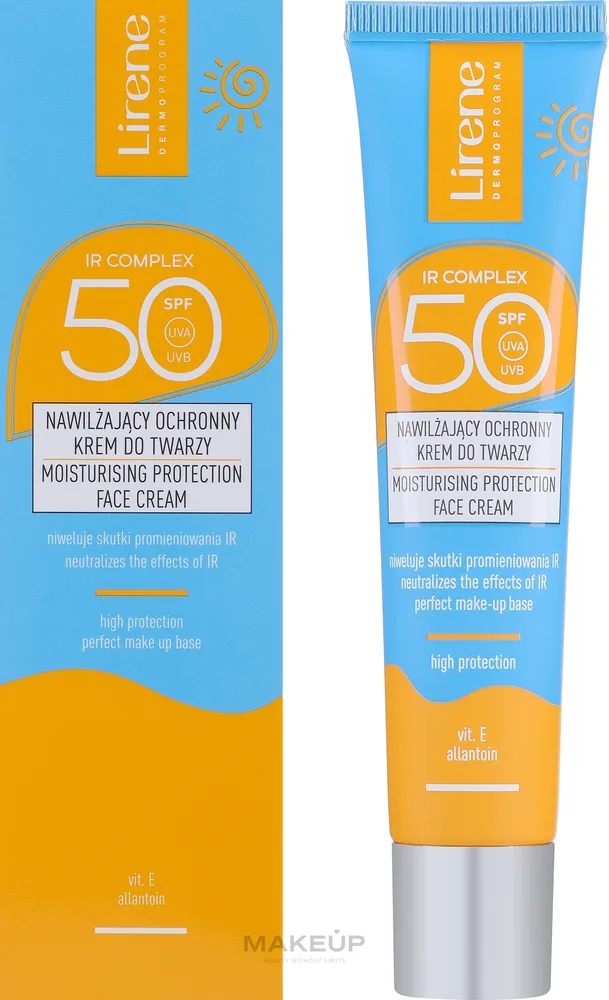 Крем солнцезащитный для лица Lirene Moisturising Protection SPF 50 увлажняющий 40 мл