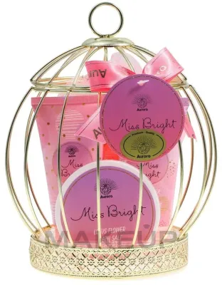Набор Aurora Miss Bright Lotus Flower соль для ванны 70 г гель для душа 60 мл лосьон для тела 60 мл и мочалка