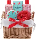 Набор для тела Aurora Fruit Love Raspberry пена для ванны и гель для душа с ароматом малины в корзинке 2x200 мл — фото 1