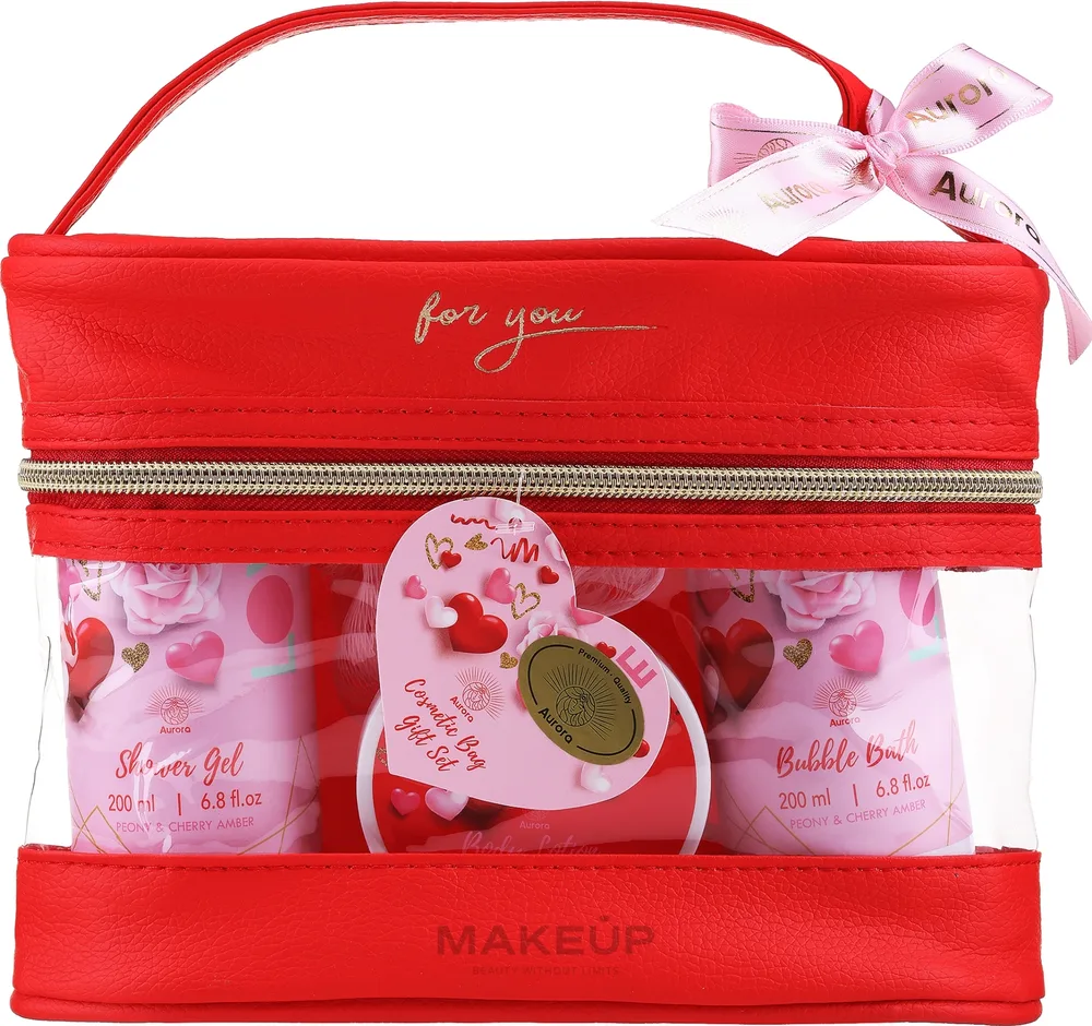 Набор для тела Aurora Peony & Cherry Amber из 5 средств гель лосьон и уход с ароматом пиона и вишни
