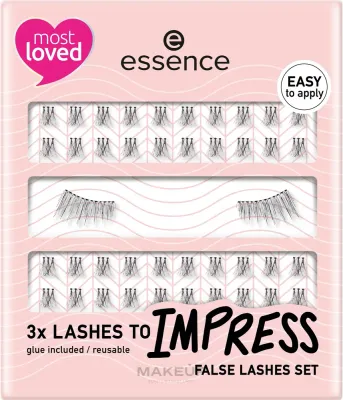 Набор накладных ресниц Essence 3x Lashes To Impress три пары с клеем в мини-контейнере