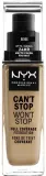 Тональная основа NYX Professional Makeup Can't Stop Won't Stop матирующая стойкая, 30 мл — фото 1