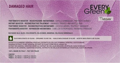 Бустер для повреждённых и ломких волос EveryGreen Instant Booster Reconstructive Treatment, 18 x 10 мл