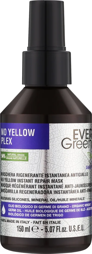 Несмываемая маска-спрей для светлых волос EveryGreen No Yellow против желтизны, фиолетовые пигменты, аминокислоты, масло пшеницы, 150 мл