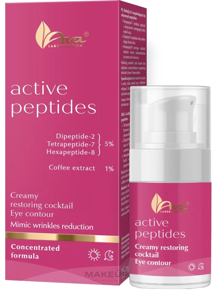 Кремовый коктейль для области вокруг глаз AVA Laboratorium Active Peptides с пептидами и маслом винограда для зрелой кожи 15 мл