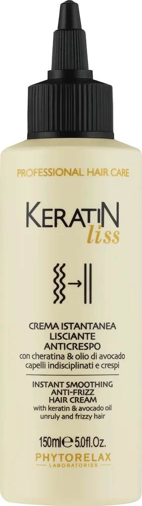 Phytorelax Laboratories Phytorelax Laboratories Keratin Liss Instant Smoothing Anti-Frizz Hair Cream - Крем для волос Phytorelax Keratin Liss разглаживающий против пушения, мгновенное разглаживание, с кератином и маслом авокадо, 150 мл