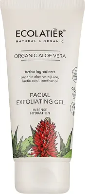 Гель для лица Ecolatier Exfoliating Gel Hydration Aloe Vera отшелушивающий, с алоэ вера, для сухой и чувствительной кожи, 100 мл