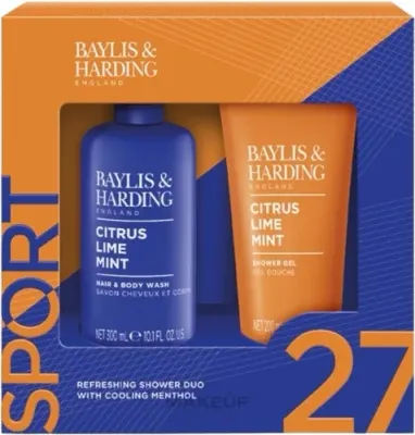 Набор Baylis & Harding Citrus Lime & Mint гель-шампунь для тела и волос 300 мл и гель для душа 200 мл для мужчин