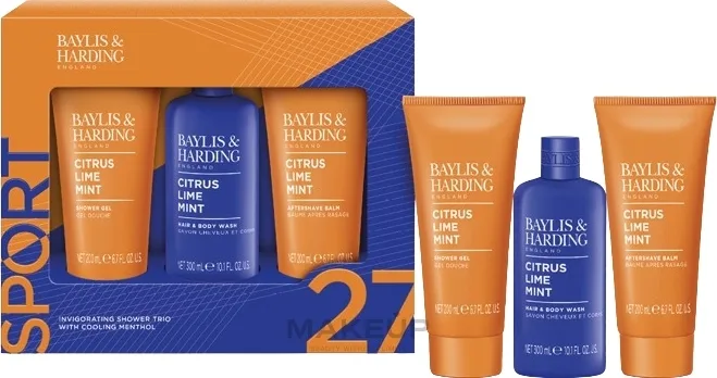 Набор Baylis & Harding Citrus Lime & Mint гель-шампунь 300 мл гель для душа 200 мл и бальзам после бритья 200 мл