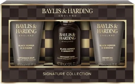 Набор Baylis & Harding Black Pepper & Ginseng бальзам после бритья 50 мл гель-шампунь 100 мл и гель для душа 50 мл