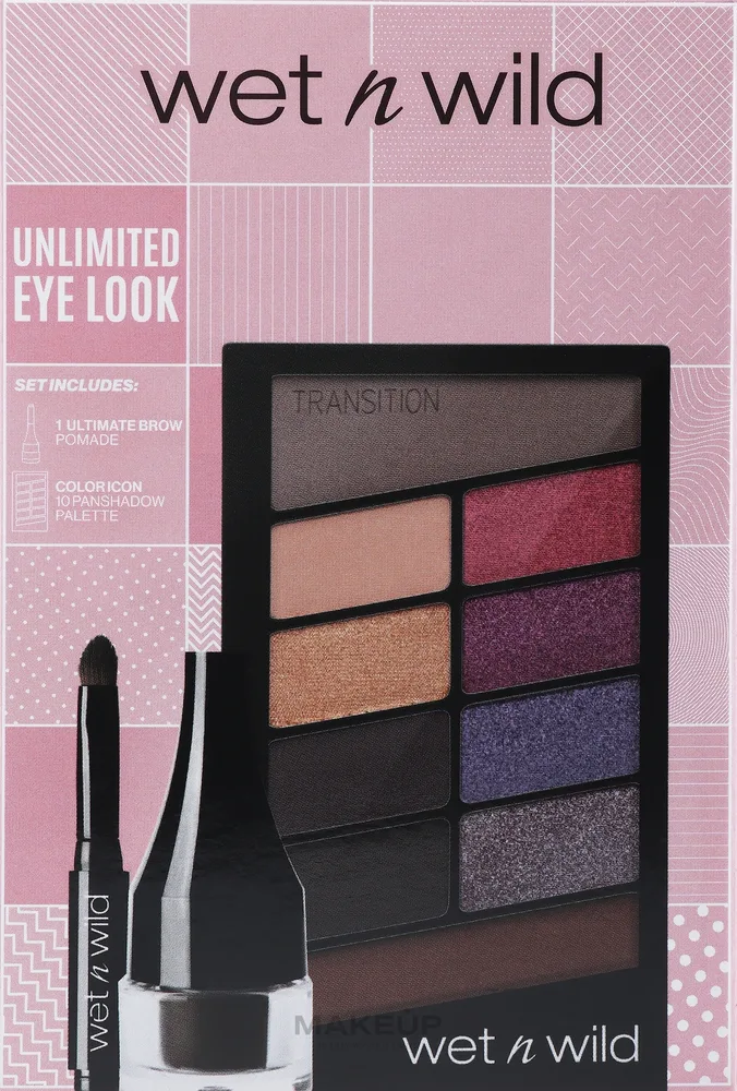 Набор для макияжа глаз Wet N Wild Unlimited помада для бровей брюнет и палетка теней 2.5+10 г