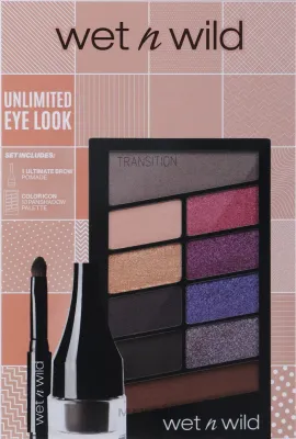 Набор для макияжа глаз Wet N Wild Unlimited помада для бровей средне-коричневый и палетка теней 2.5+10 г