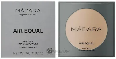 Madara Cosmetics Mineralny puder do twarzy w kompakcie - Минеральная пудра Madara Air Equal Soft Silk для лица, компактная, 9 г