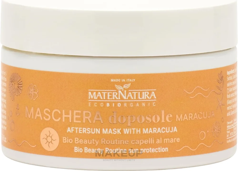Маска для волос MaterNatura Aftersun Mask после солнца с маракуйей для повреждённых солнцем волос, 200 мл