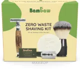 Набор для бритья Bambaw Zero Waste бамбуковый станок мыло для бритья 80 г помазок и 5 лезвий — фото 1