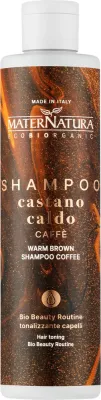 Шампунь MaterNatura Warm Brown тонирующий, с кофе, какао и грецким орехом, для тёплых каштановых оттенков, 250 мл