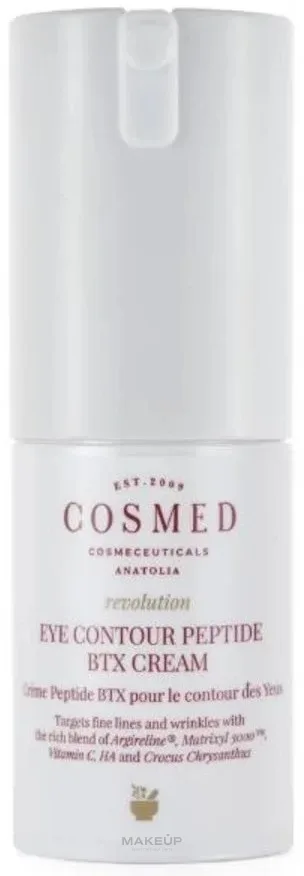 Крем для области вокруг глаз Cosmed Revolution Peptide с пептидами витамином C и гиалуроновой кислотой для сияния 15 мл
